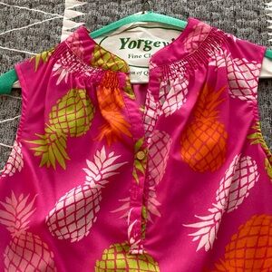 Macbeth Collection by Margaret Josephs Pink Pineapple Top